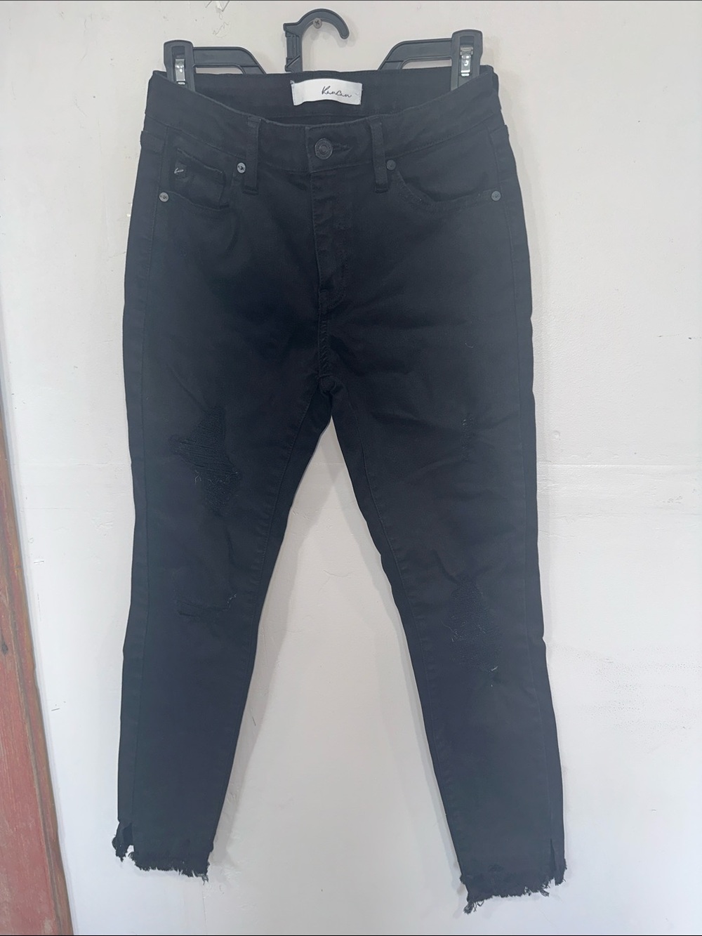 KanCan Black Skinny Jeans with Frayed Hem